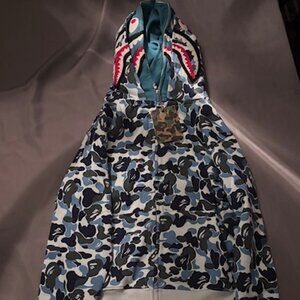 Blue Bathing Ape Shark Zip-up Hoodie